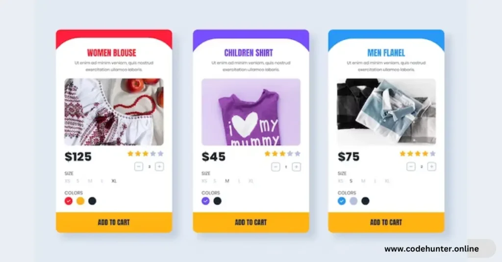 products card using html and css