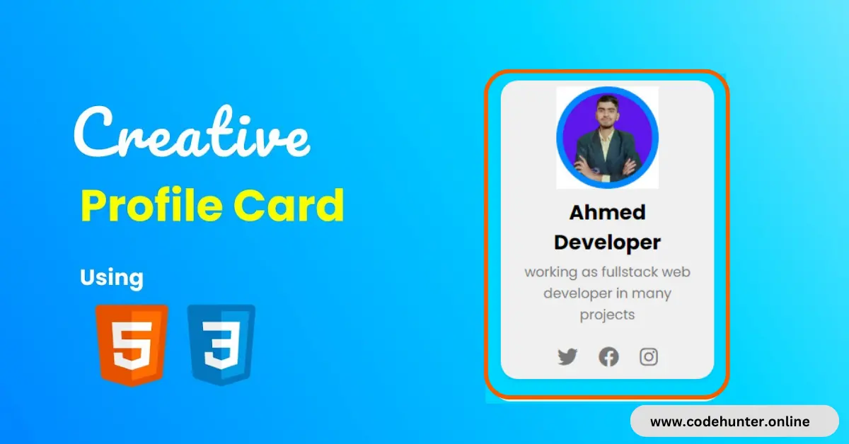 simple profile card using html and css